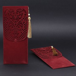 Bordo Kadife Lüks Davetiye 215 Bordo Kadife Lüks Davetiye 215