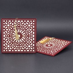 Bordo Lazer Kesim Davetiye 218 Bordo Lazer Kesim Davetiye 218